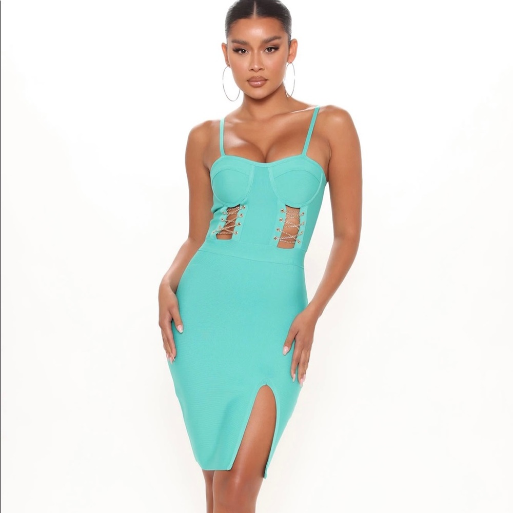 NWT Teal Bandage Dress